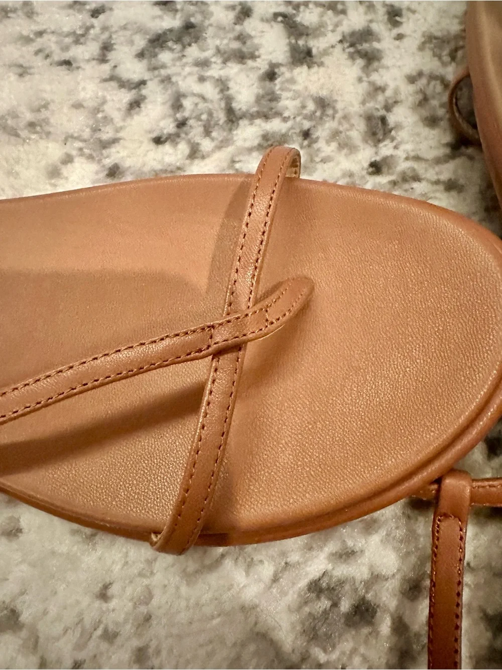 Dolce Vita Tan Leather Minimalist T-Strap Sandals